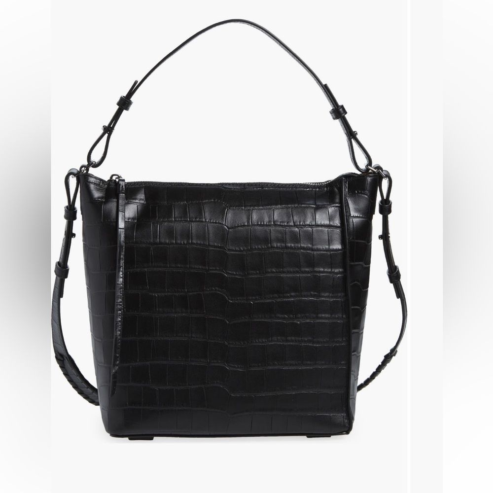 All Saints Kita croc embossed leather shoulder/crossbody bag, brand new.